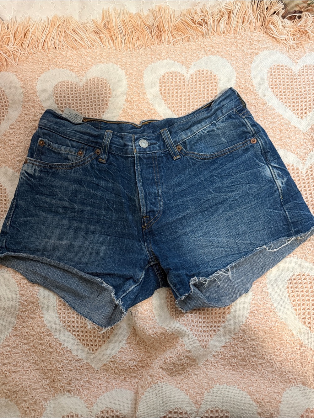 Levi's Dark Blue Denim Cutoff Shorts